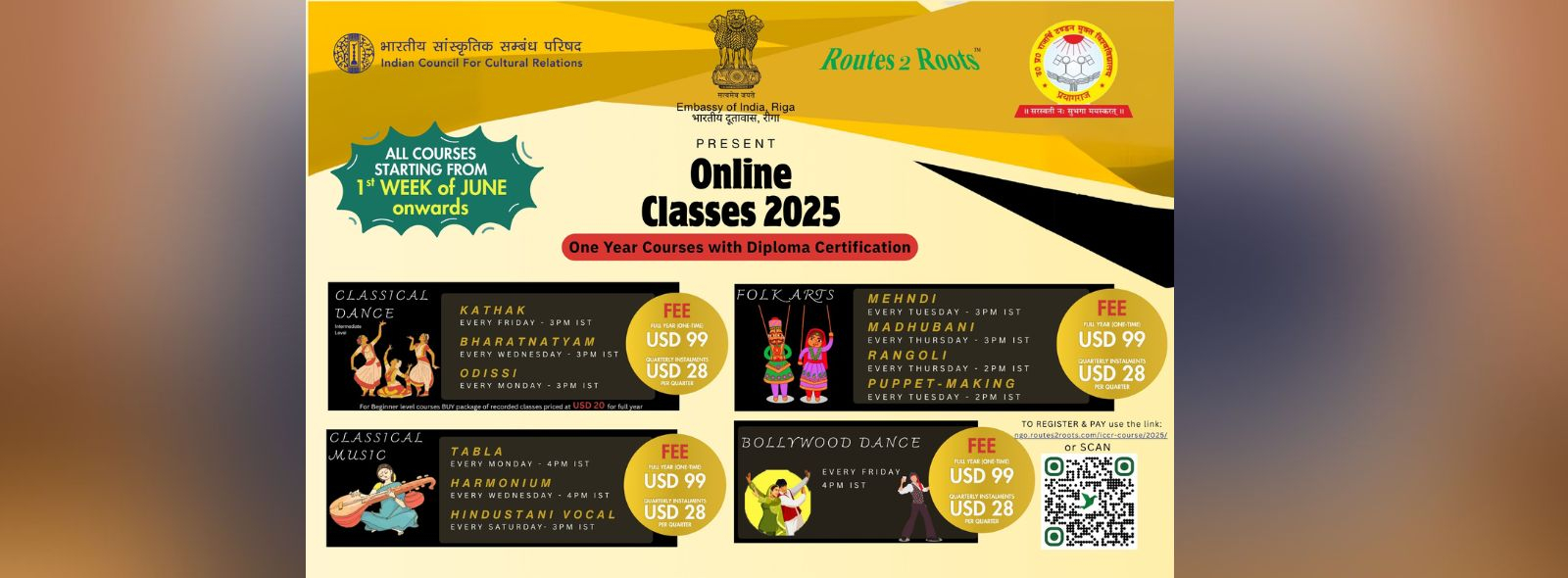 Online Classes for one year diploma courses by Routes 2 Roots
